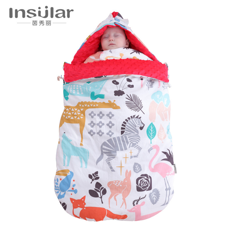 AntiStartle Autumn and Winter Thickening DualUse Newborn Swaddling Quilt Baby Bean Blanket Sleeping Bag CrossBorder