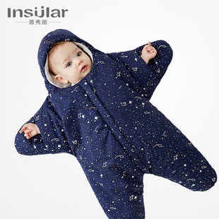 AntiStartle Autumn and Winter Thickening DualUse Newborn Swaddling Quilt Baby Bean Blanket Sleeping Bag CrossBorder