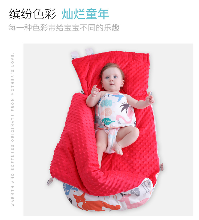 AntiStartle Autumn and Winter Thickening DualUse Newborn Swaddling Quilt Baby Bean Blanket Sleeping Bag CrossBorder
