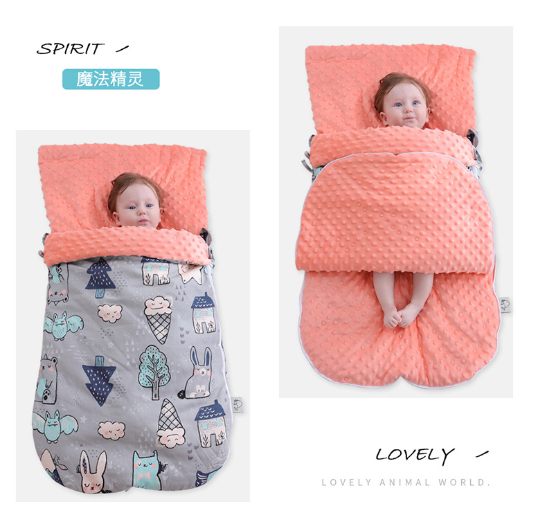 AntiStartle Autumn and Winter Thickening DualUse Newborn Swaddling Quilt Baby Bean Blanket Sleeping Bag CrossBorder
