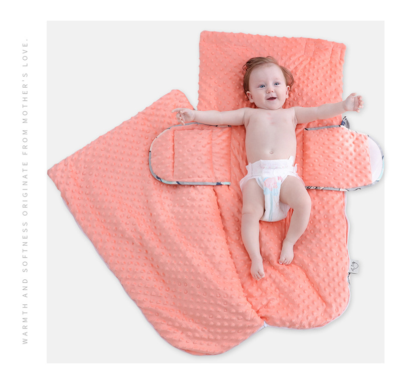AntiStartle Autumn and Winter Thickening DualUse Newborn Swaddling Quilt Baby Bean Blanket Sleeping Bag CrossBorder