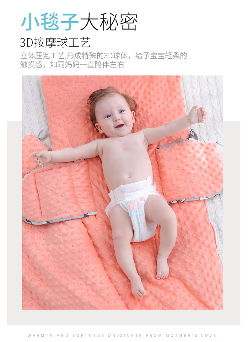 AntiStartle Autumn and Winter Thickening DualUse Newborn Swaddling Quilt Baby Bean Blanket Sleeping Bag CrossBorder