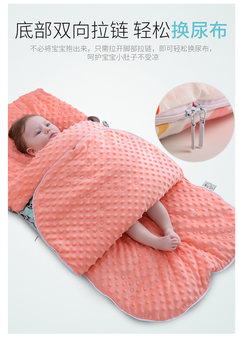 AntiStartle Autumn and Winter Thickening DualUse Newborn Swaddling Quilt Baby Bean Blanket Sleeping Bag CrossBorder