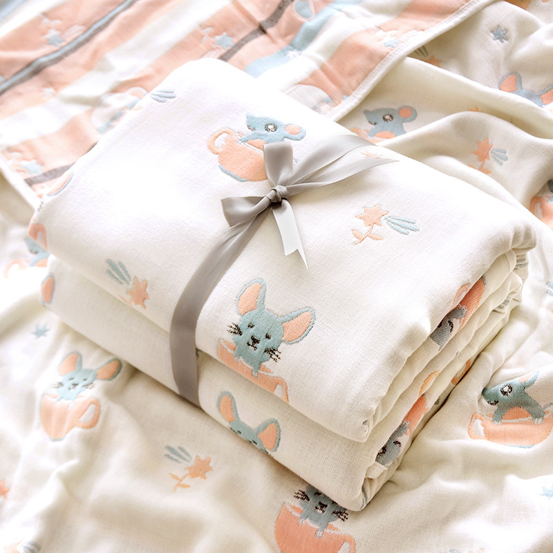 SixLayer Gauze Towel Quilt Newborn Bath Towel Baby's Blanket Cotton Kindergarten Cover Blanket s Customization
