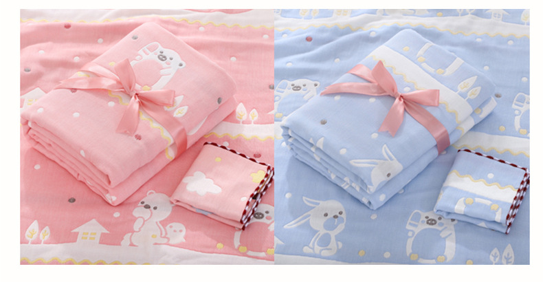 SixLayer Gauze Towel Quilt Newborn Bath Towel Baby's Blanket Cotton Kindergarten Cover Blanket s Customization