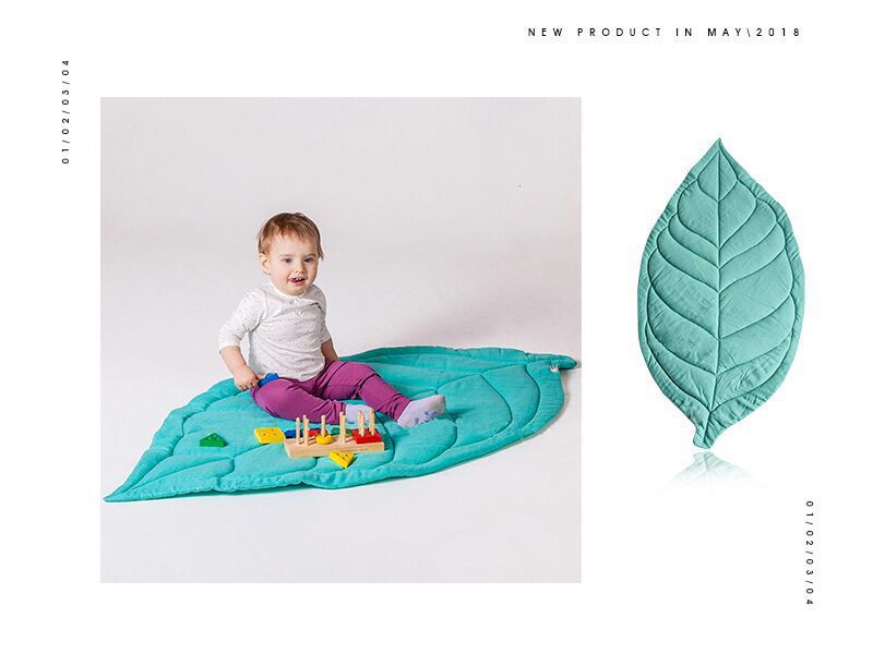 Nordic Ins Leaf Shaped Shape Floor Mat Kids' Play Mat Baby Blanket Baby Room Decoration Carpet Cotton Quilt
