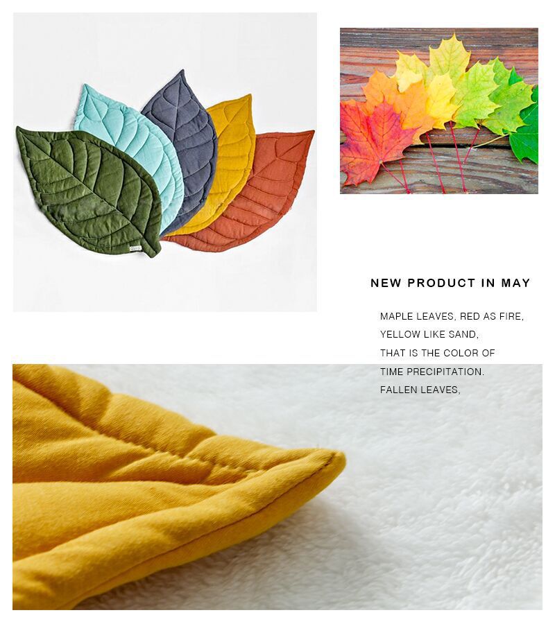Nordic Ins Leaf Shaped Shape Floor Mat Kids' Play Mat Baby Blanket Baby Room Decoration Carpet Cotton Quilt