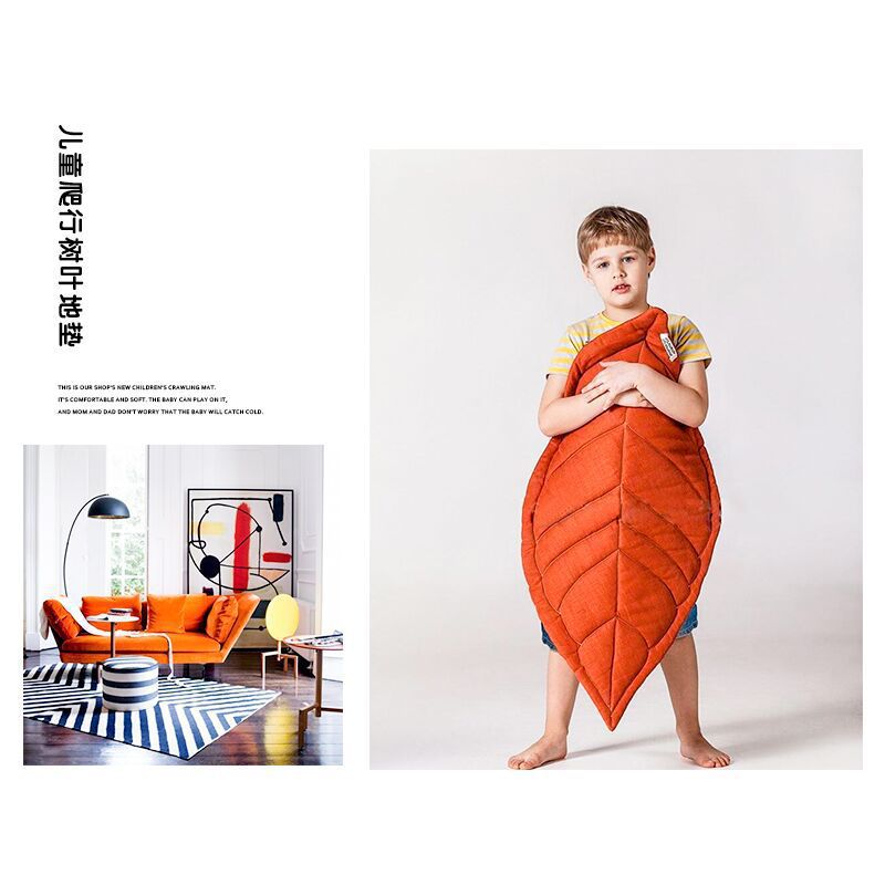Nordic Ins Leaf Shaped Shape Floor Mat Kids' Play Mat Baby Blanket Baby Room Decoration Carpet Cotton Quilt