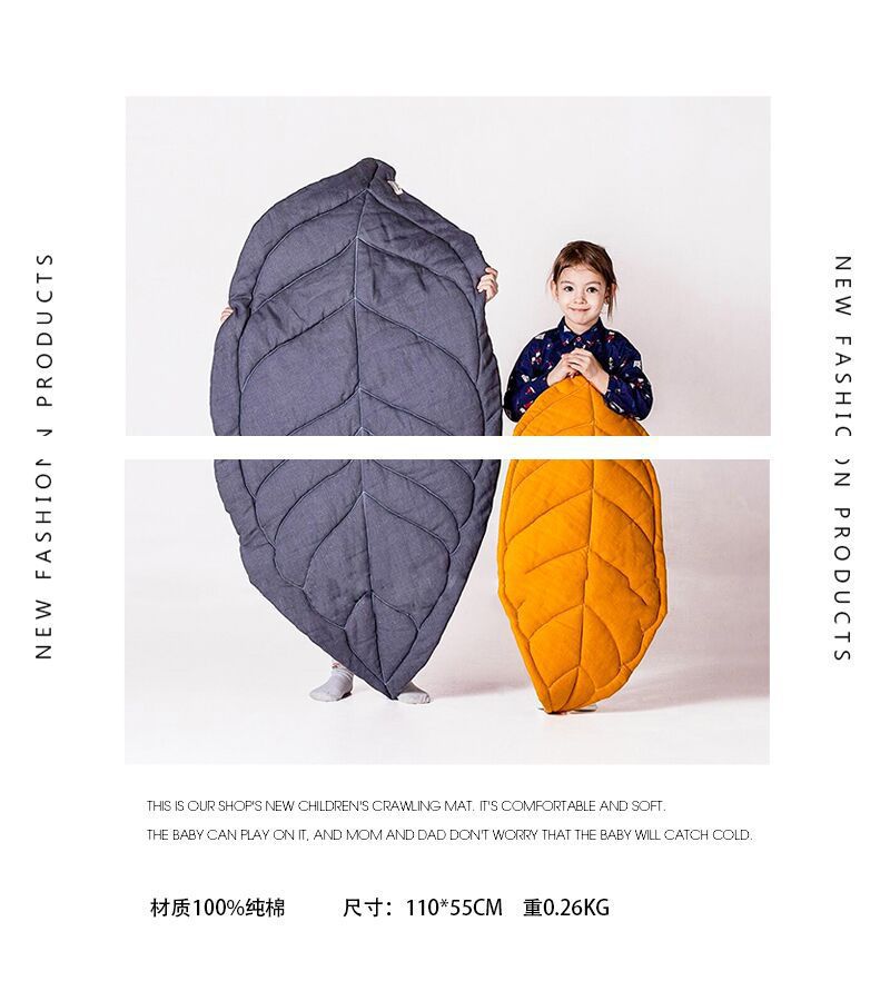 Nordic Ins Leaf Shaped Shape Floor Mat Kids' Play Mat Baby Blanket Baby Room Decoration Carpet Cotton Quilt