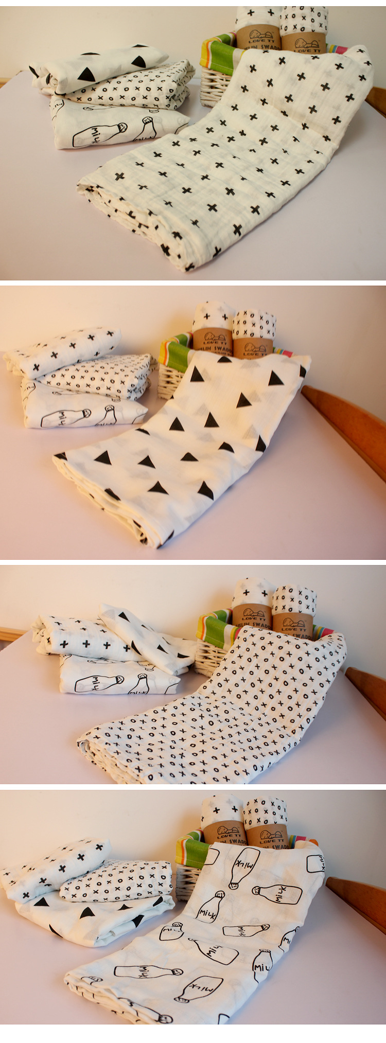 Newborn Bath Towel Muslim Gauze Cartoon Baby Baby's Blanket Cotton Muslin Gauze Quilt Baby Blanket Customized
