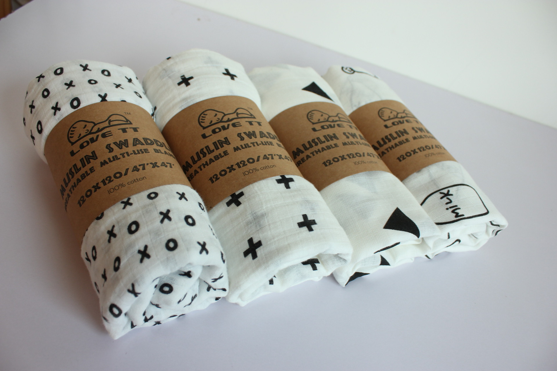 Newborn Bath Towel Muslim Gauze Cartoon Baby Baby's Blanket Cotton Muslin Gauze Quilt Baby Blanket Customized