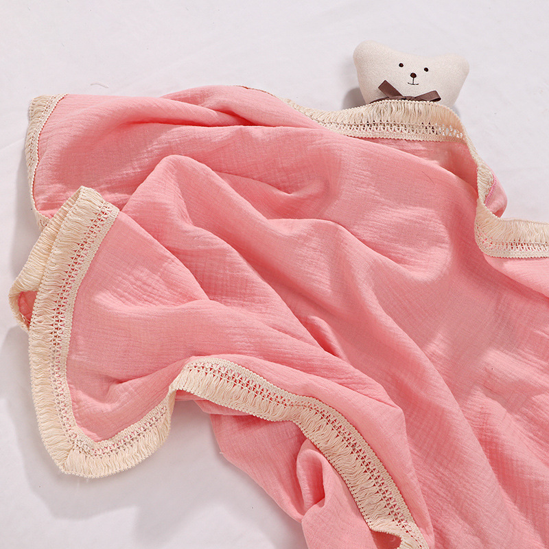 INS Tassel Children's Blanket Baby Gauze Swaddle Baby's Blanket Newborn Baby Supplies Quilt Wrapped Towel