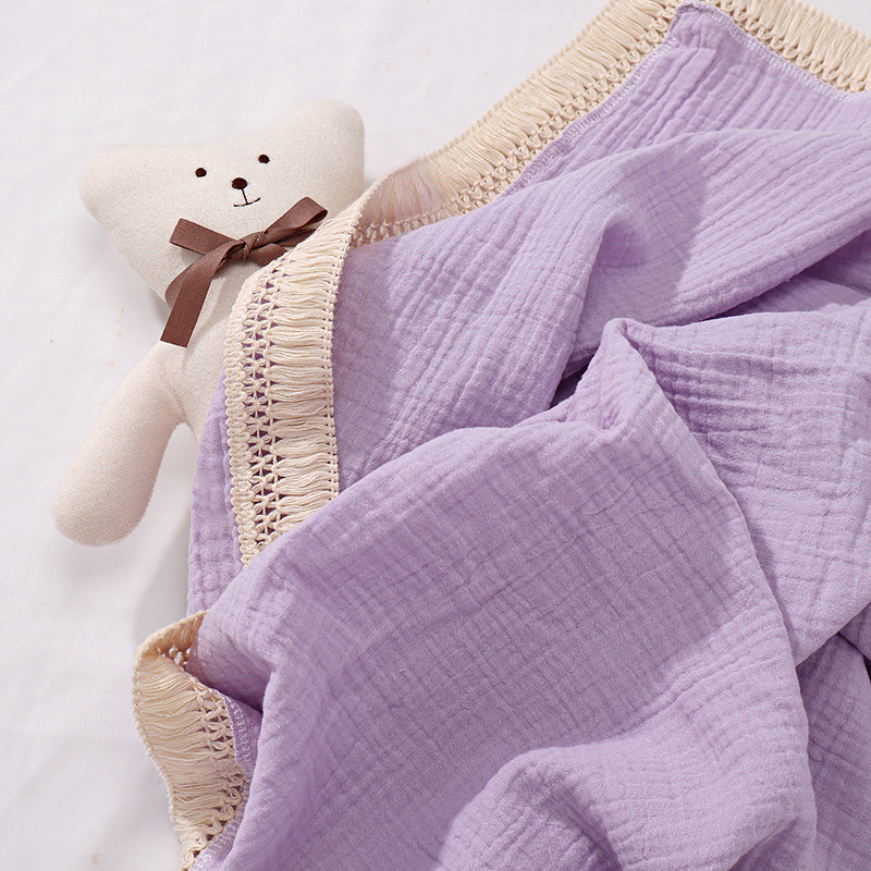 INS Tassel Children's Blanket Baby Gauze Swaddle Baby's Blanket Newborn Baby Supplies Quilt Wrapped Towel