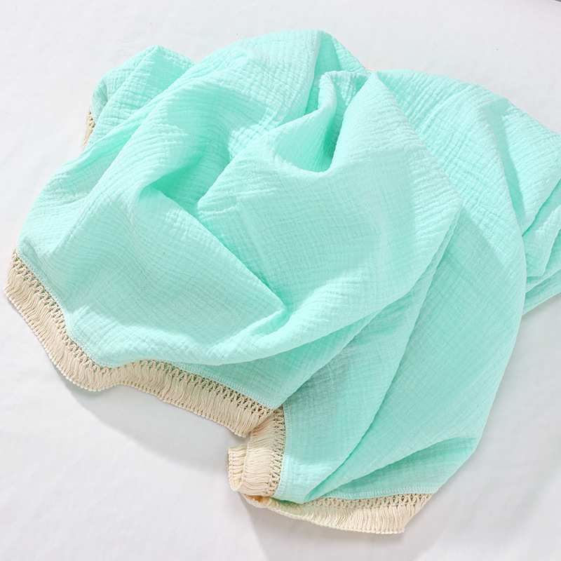 INS Tassel Children's Blanket Baby Gauze Swaddle Baby's Blanket Newborn Baby Supplies Quilt Wrapped Towel