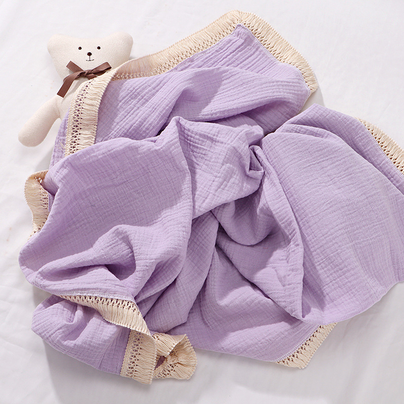 INS Tassel Children's Blanket Baby Gauze Swaddle Baby's Blanket Newborn Baby Supplies Quilt Wrapped Towel