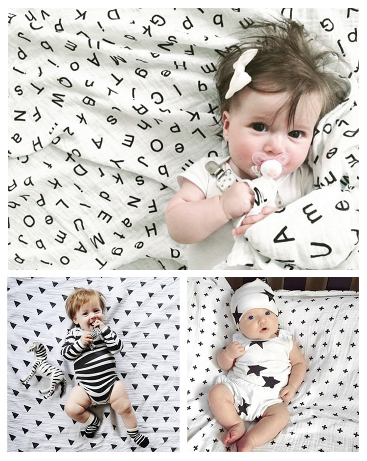 Newborn Bath Towel Muslim Gauze Cartoon Baby Baby's Blanket Cotton Muslin Gauze Quilt Baby Blanket Customized