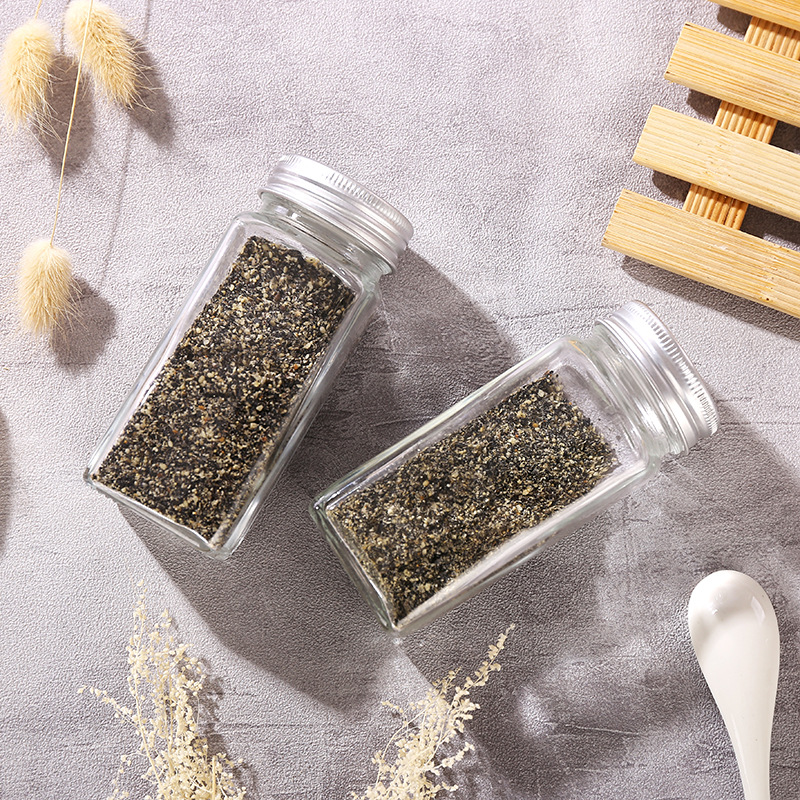 square seasoning jar glass seasoning bottle whole 40g sesame seed salt seaweed powder seasoning bottle