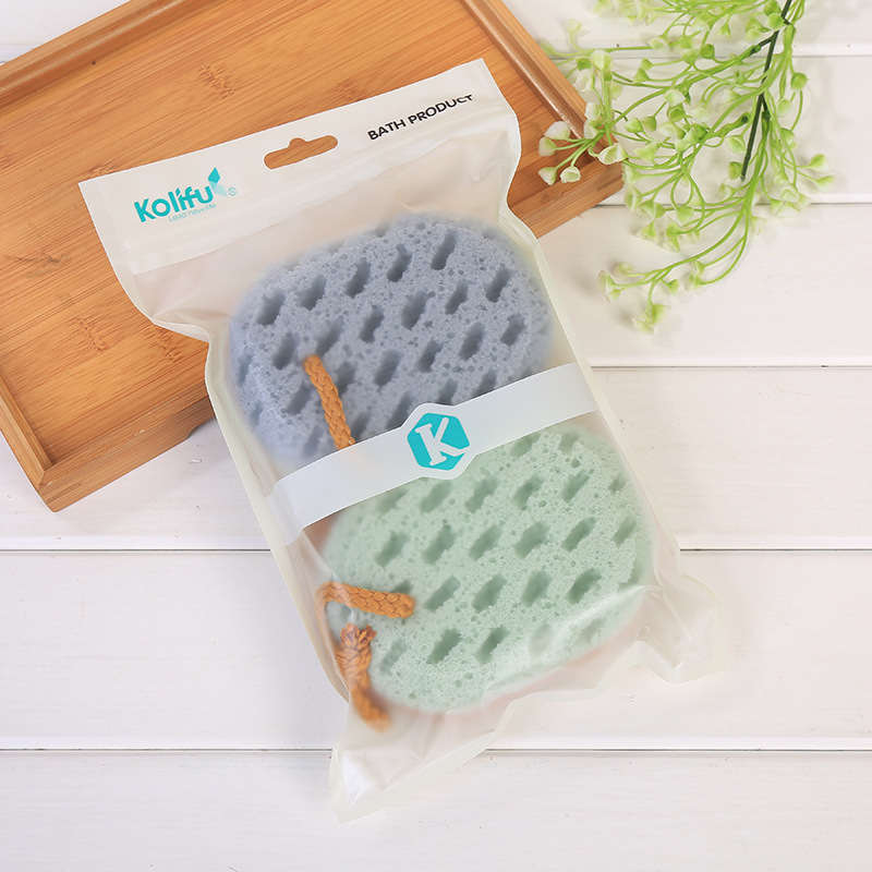 Three-Color Small Oval Seaweed Bath Sponge Bathroom Bath Foam Towel Wash Cloth Bath Spong Mop