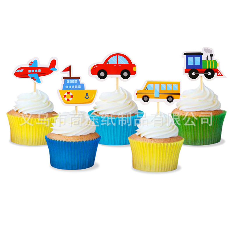 Summer Cake Decoration Creative Mermaid Shell Seaweed Cake Inserting Card Beach Party Cake Toothpick Holder