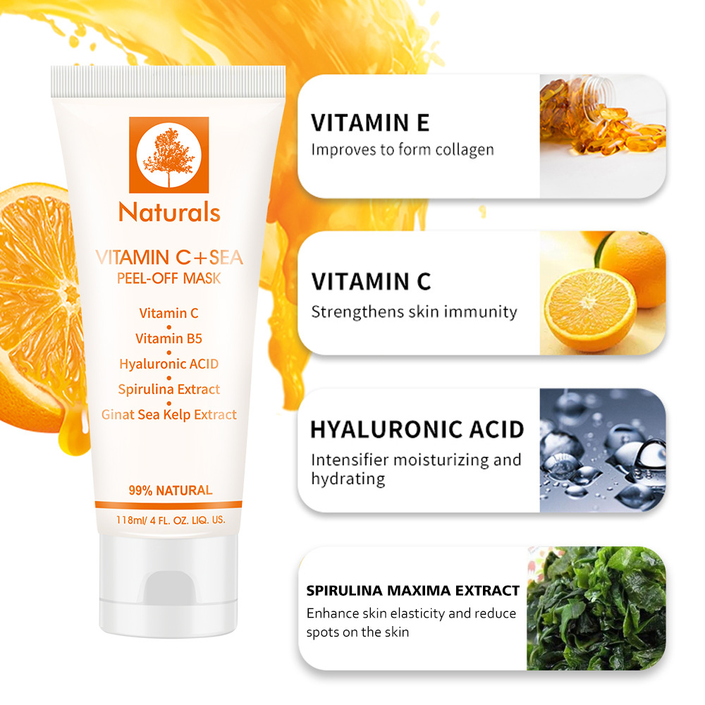 Cross-Border Cibee 118ml VC Tearing Mask Seaweed Essence Soft Moisture Replenishment Tearing Mask Wholesale