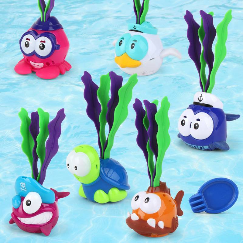Amazon Cross-Border Children&#039;s Floating Light Seaweed Baby Bath Cartoon Bathroom Baby Bath Toys