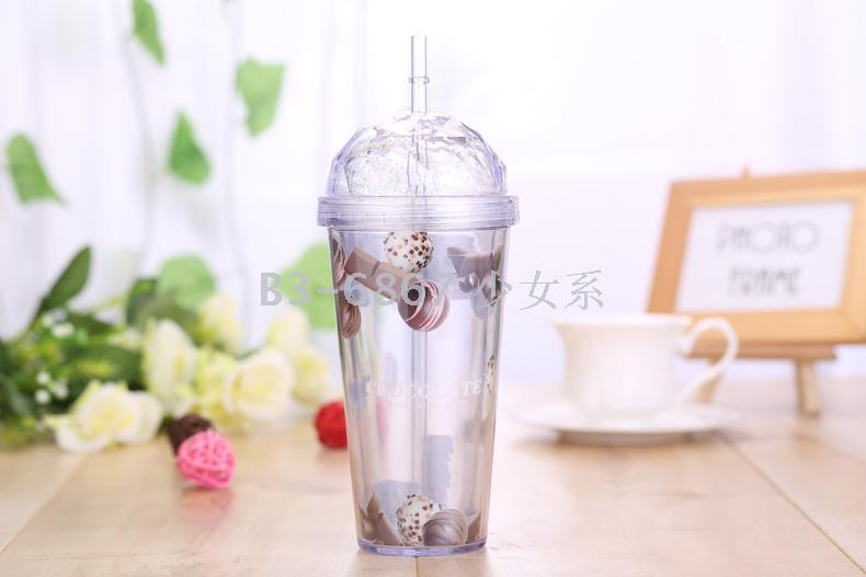Diamond covered double cup chocolate cup ice cream cup.