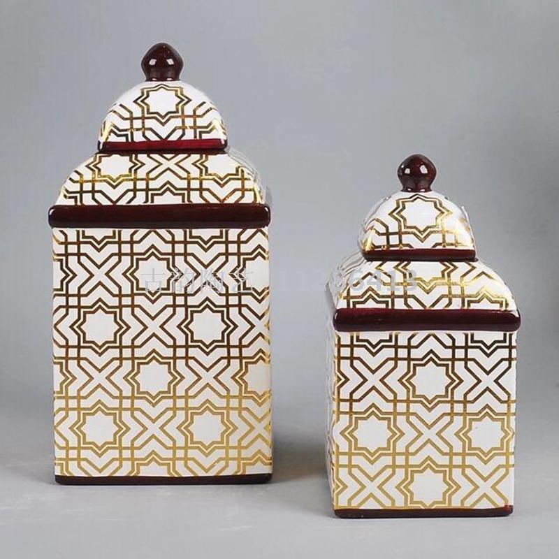Manufacturer sells 3-piece set of ceramic vases set pieces home decoration candy jar storage jar chocolate jar