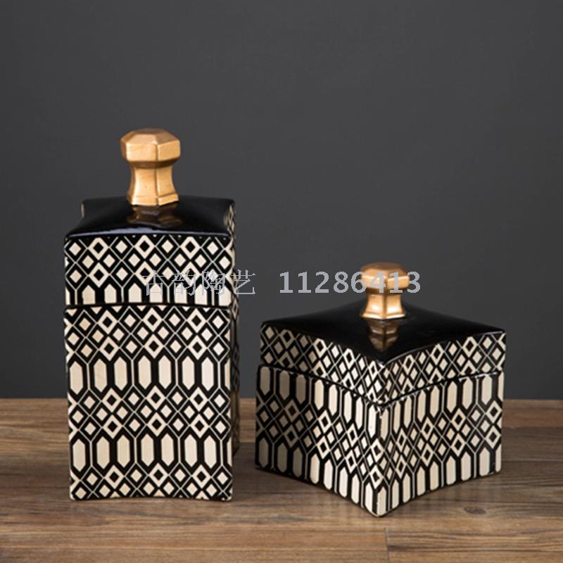 Manufacturer sells 3-piece set of ceramic vases set pieces home decoration candy jar storage jar chocolate jar