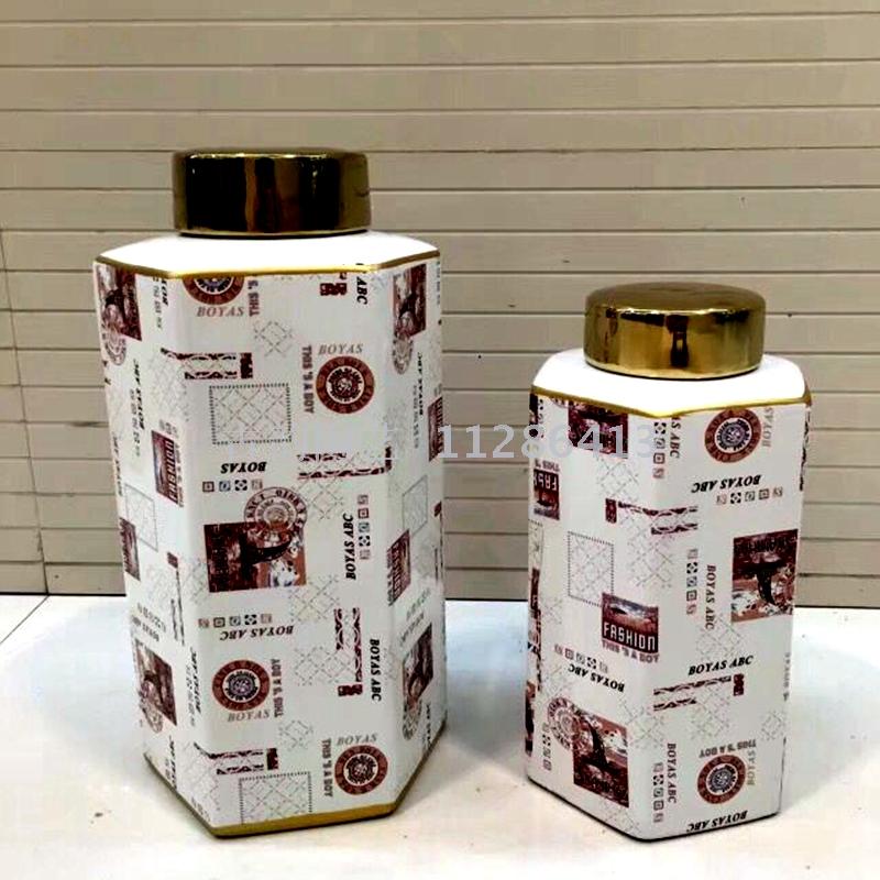 Manufacturer sells 3-piece set of ceramic vases set pieces home decoration candy jar storage jar chocolate jar