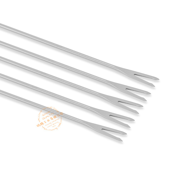Wholesale 6 pieces set of Swiss fondue fork with oak handle, fondue fork with chocolate fondue