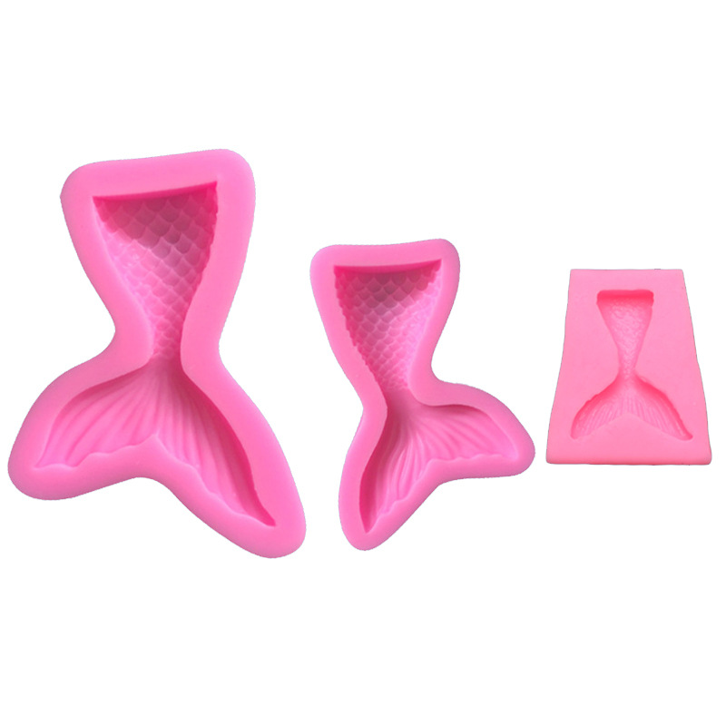 In Stock Wholesale 3 Models Fish Tail Mermaid Silicone Fondant Mold Cake Chocolate DIY Epoxy Tools