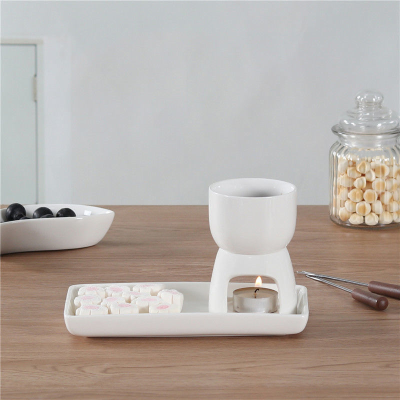 Creative Ceramic Chocolate Hot Pot Set Mini Household Melting Melting Furnace Cheese Ice Cream Fromage Hot Pot Stove