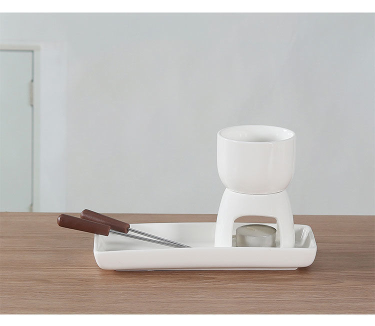 Creative Ceramic Chocolate Hot Pot Set Mini Household Melting Melting Furnace Cheese Ice Cream Fromage Hot Pot Stove