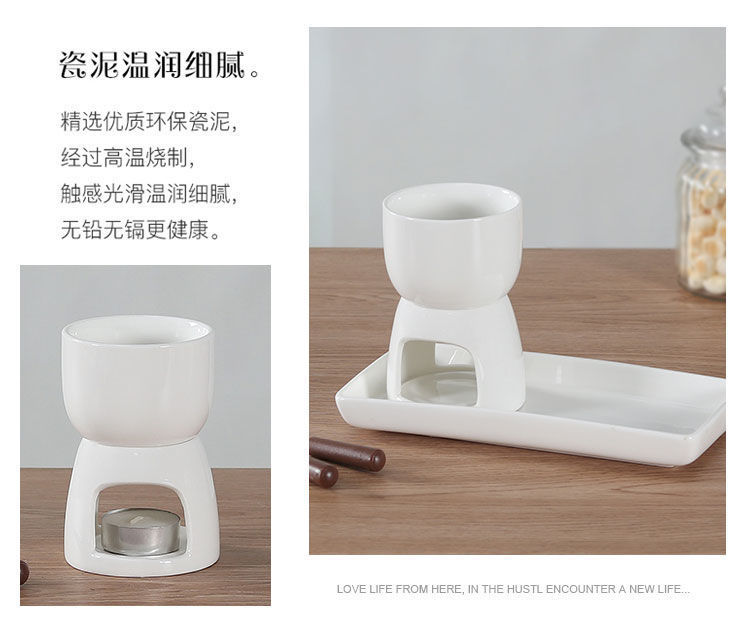 Creative Ceramic Chocolate Hot Pot Set Mini Household Melting Melting Furnace Cheese Ice Cream Fromage Hot Pot Stove