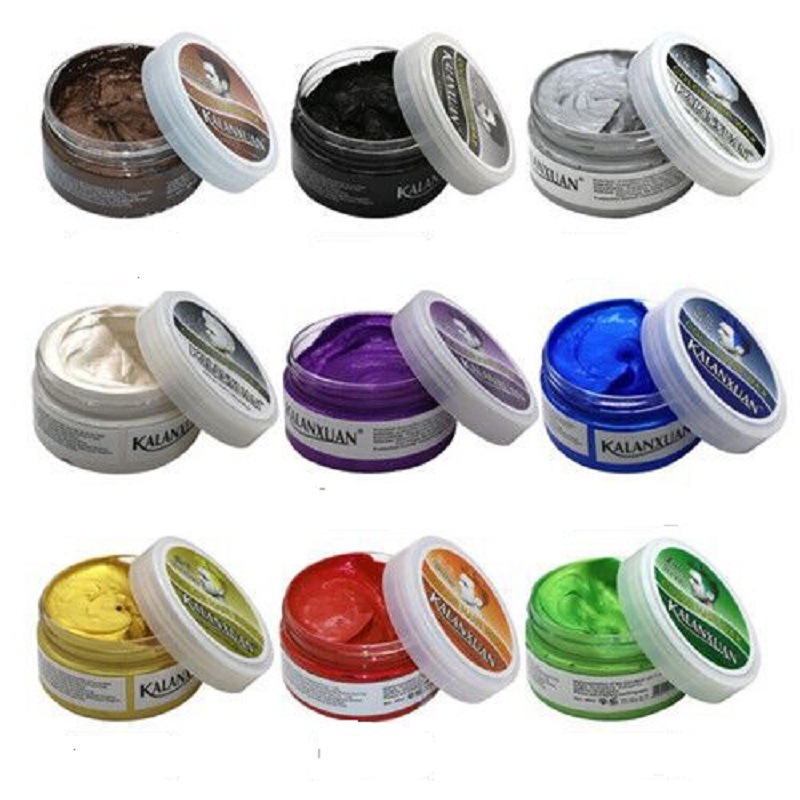 Disposable Color Hair Clay Pomade 9 Colors Full Hair Clay Granny Grey Grandpa White Pomade Color Cream Chocolate