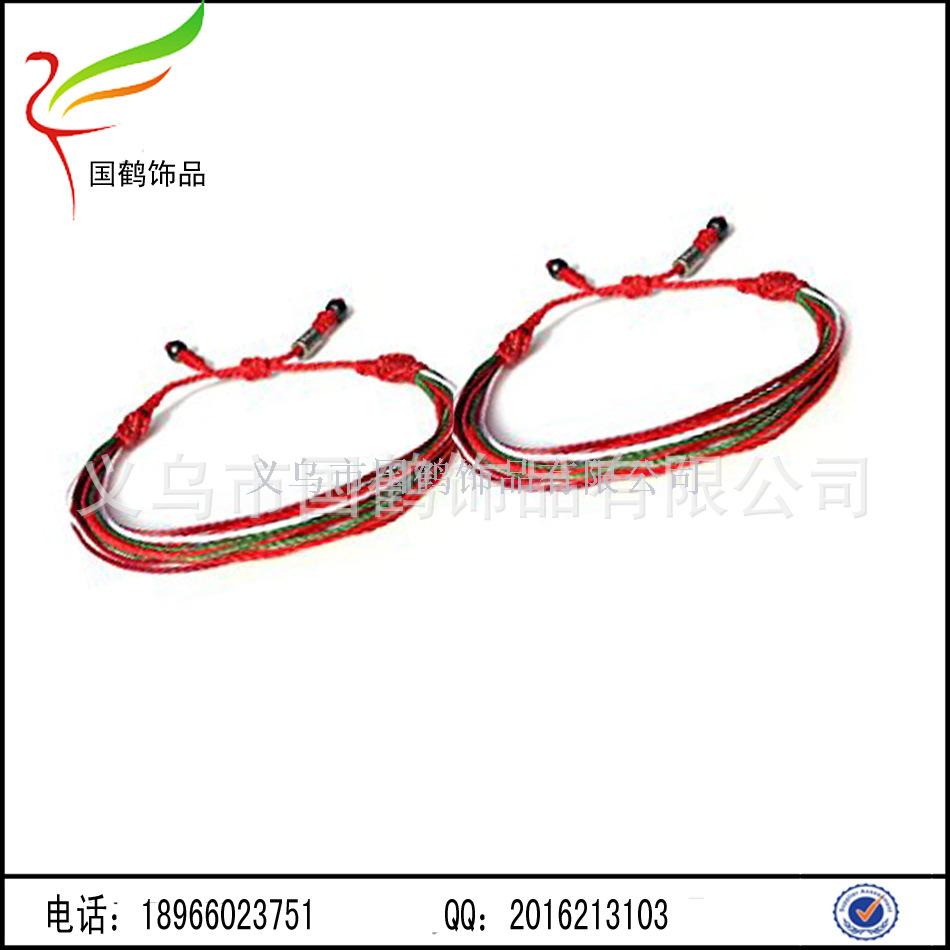 Colorful imported wax rope hand braided bracelet