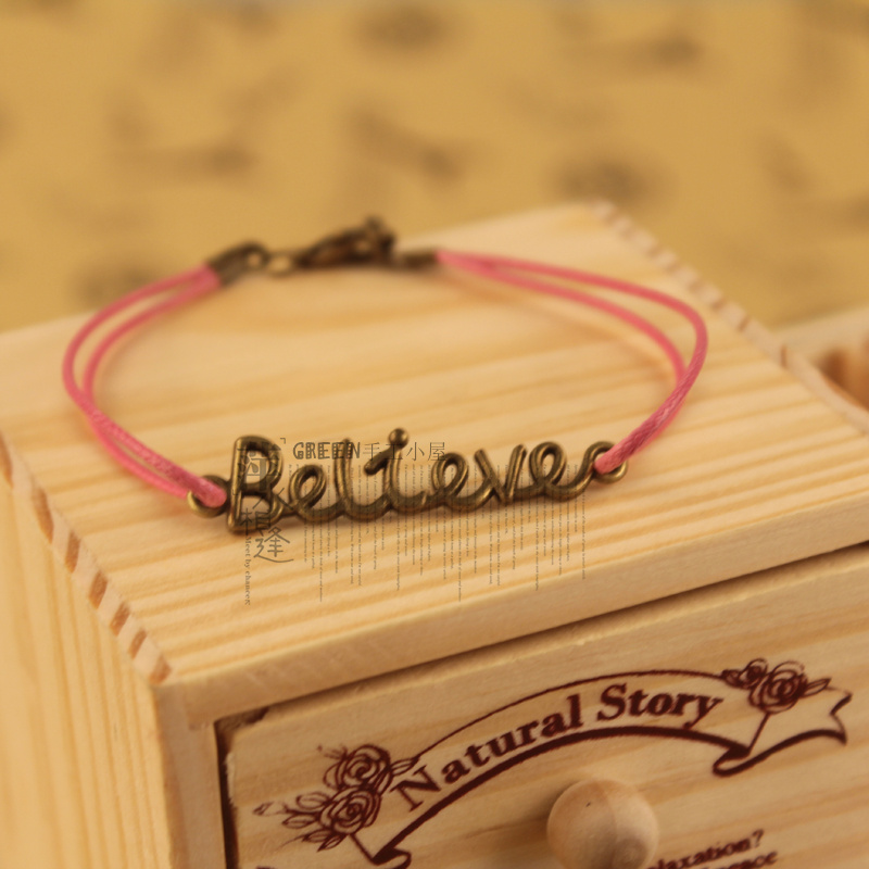 Original DIY handmade bracelet imported from Korea waxline system Believe bracelet.0