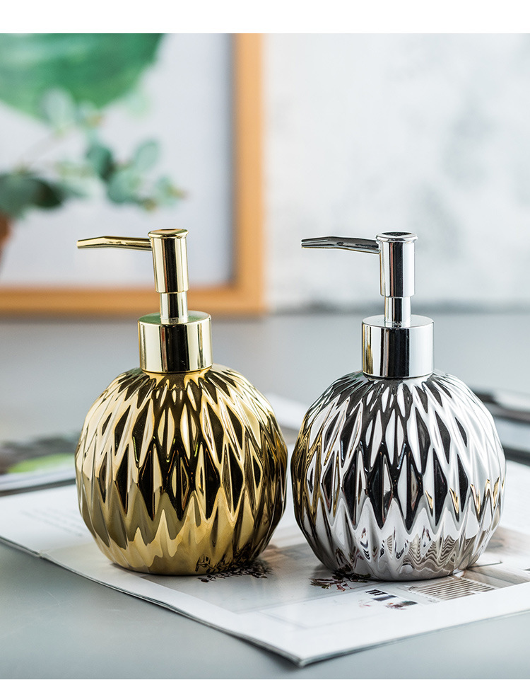 Ceramic Light Luxury hand sanitizer bottle Body wash Shampoo lotion bottle Press bottle in hotel Guesthouse bathroom