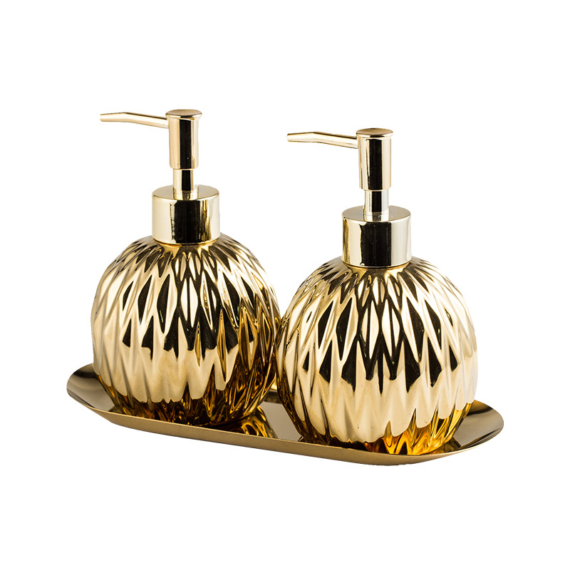 Ceramic Light Luxury hand sanitizer bottle Body wash Shampoo lotion bottle Press bottle in hotel Guesthouse bathroom