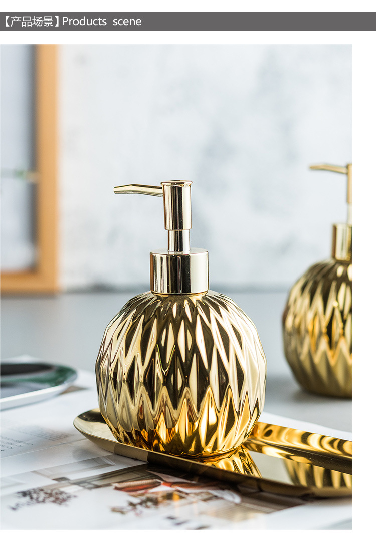 Ceramic Light Luxury hand sanitizer bottle Body wash Shampoo lotion bottle Press bottle in hotel Guesthouse bathroom