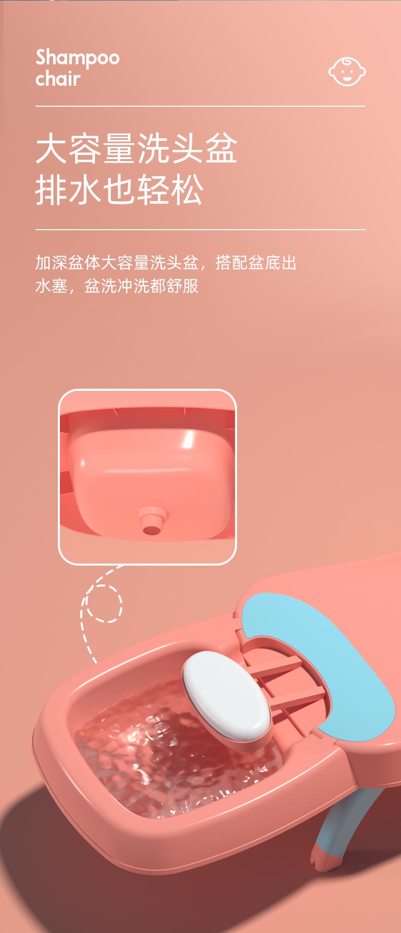 Children Shampoo Chair Foldable Shampoo Chair Baby Household Children Sitting Shampoo Baby Hair Washing Bed Stool