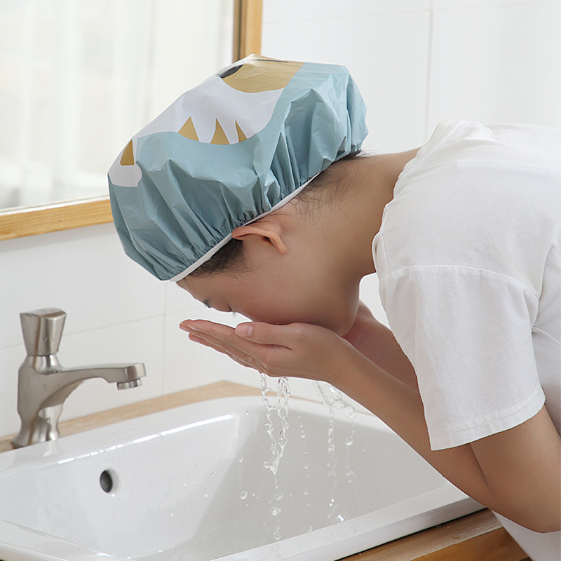 Cartoon Shower Cap Female Waterproof Shampoo Bath Cap Shower Cap Kitchen Lampblack Hat Cross-Border Shower Hat