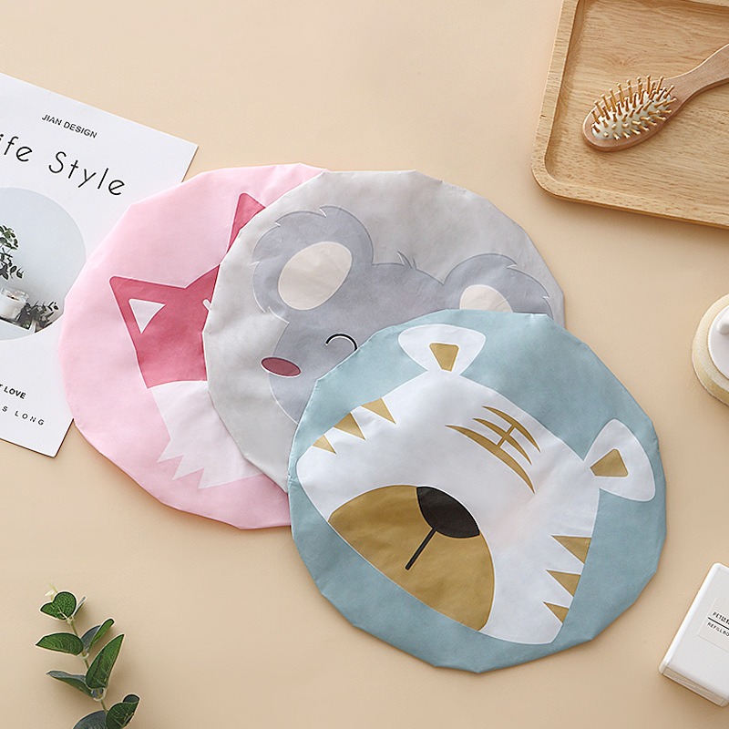 Cartoon Shower Cap Female Waterproof Shampoo Bath Cap Shower Cap Kitchen Lampblack Hat Cross-Border Shower Hat