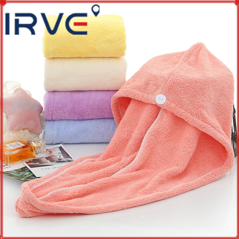 Female Absorbent Coral Fleece Towels Shampoo UltraFine Dimension Thickened Shower Cap Strong Water Absorption