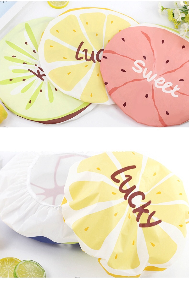 Cute Cartoon Waterproof Shower Cap Bath Waterproof Shower Cap Shampoo Cap Coking Caps Cartoon Fruit Printed Shower Cap