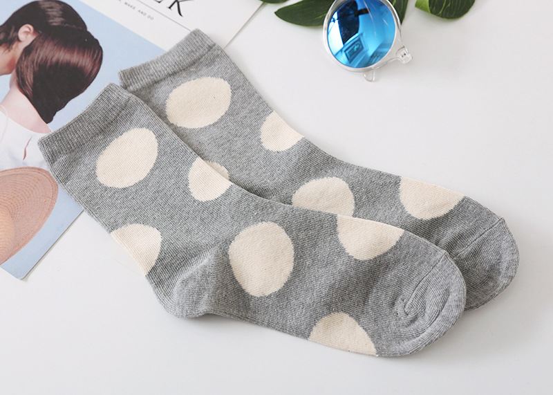 Korean Imported Socks Kikiya Polka Dots Retro Series Fashionable American Modern Circular Dots