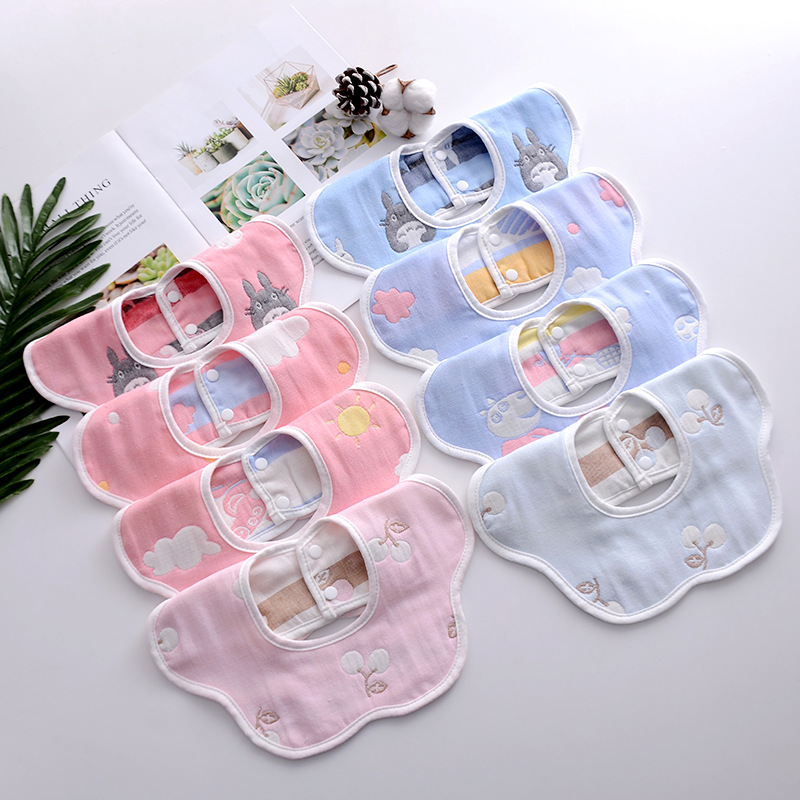 Baby Saliva Towel Bib Baby Bib Pure Cotton 360 Degrees Rotating Not Waterproof Gauze Newborn Saliva Bib