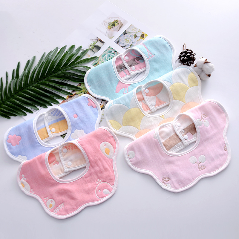 Baby Saliva Towel Bib Baby Bib Pure Cotton 360 Degrees Rotating Not Waterproof Gauze Newborn Saliva Bib