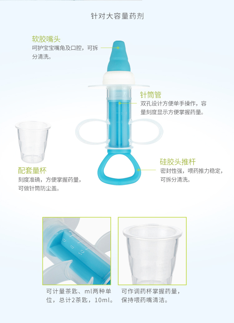 Baby Pacifier Feed Medication Utensil Edible Silicon Health Care Children Baby Feeding Water Feed Medication Utensil