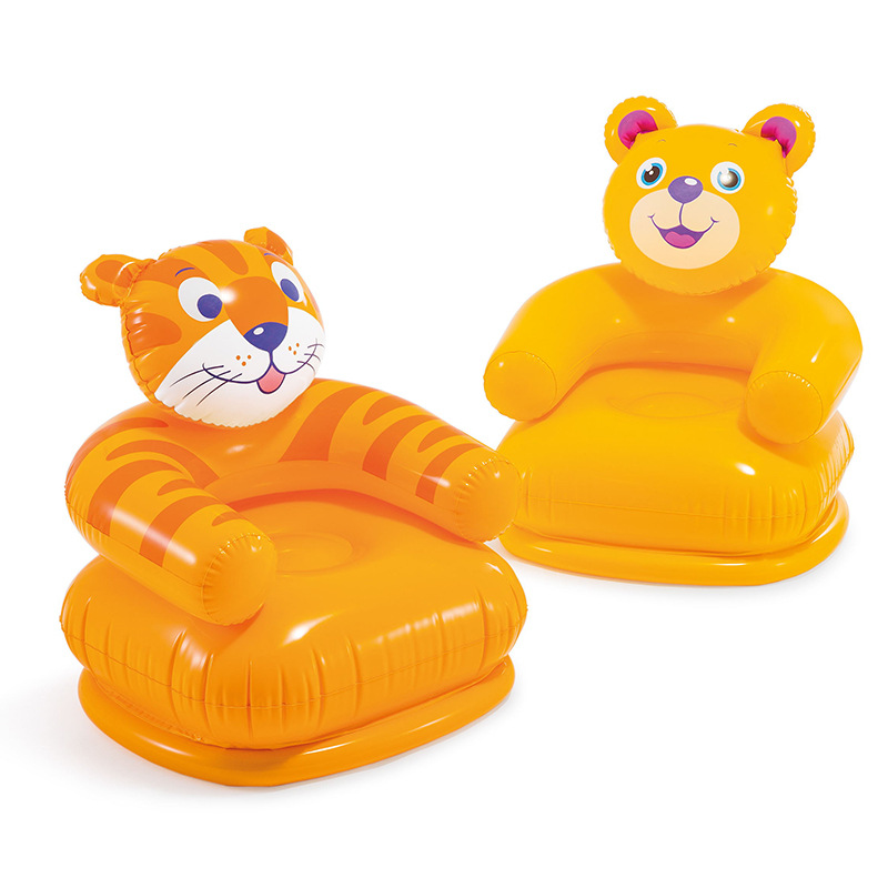 INTX Cartoon Animal Baby Sofa Home Outdoor Children Animal PVC Inflatable Sofa Seat 68556